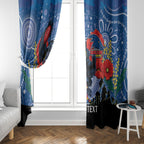 Custom Crows Football ANZAC Window Curtain Gallipoli Camouflage With Poppies