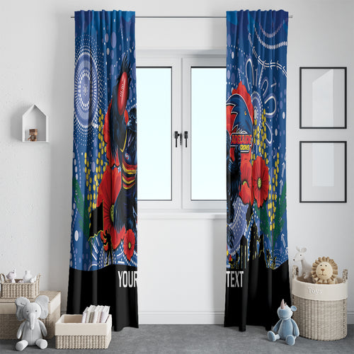 Custom Crows Football ANZAC Window Curtain Gallipoli Camouflage With Poppies