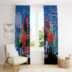 Custom Crows Football ANZAC Window Curtain Gallipoli Camouflage With Poppies
