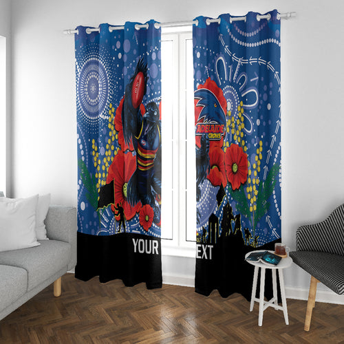 Custom Crows Football ANZAC Window Curtain Gallipoli Camouflage With Poppies