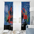 Custom Crows Football ANZAC Window Curtain Gallipoli Camouflage With Poppies