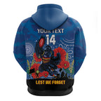 Custom Crows Football ANZAC Zip Hoodie Gallipoli Camouflage With Poppies