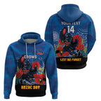 Custom Crows Football ANZAC Zip Hoodie Gallipoli Camouflage With Poppies