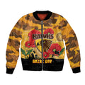 Custom Hawks Football ANZAC Bomber Jacket Gallipoli Camouflage With Poppies
