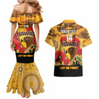 Custom Hawks Football ANZAC Couples Matching Mermaid Dress and Hawaiian Shirt Gallipoli Camouflage With Poppies