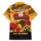 Custom Hawks Football ANZAC Family Matching Mermaid Dress and Hawaiian Shirt Gallipoli Camouflage With Poppies