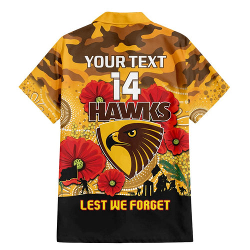 Custom Hawks Football ANZAC Family Matching Mermaid Dress and Hawaiian Shirt Gallipoli Camouflage With Poppies