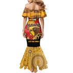 Custom Hawks Football ANZAC Family Matching Mermaid Dress and Hawaiian Shirt Gallipoli Camouflage With Poppies