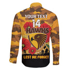 Custom Hawks Football ANZAC Family Matching Summer Maxi Dress and Hawaiian Shirt Gallipoli Camouflage With Poppies