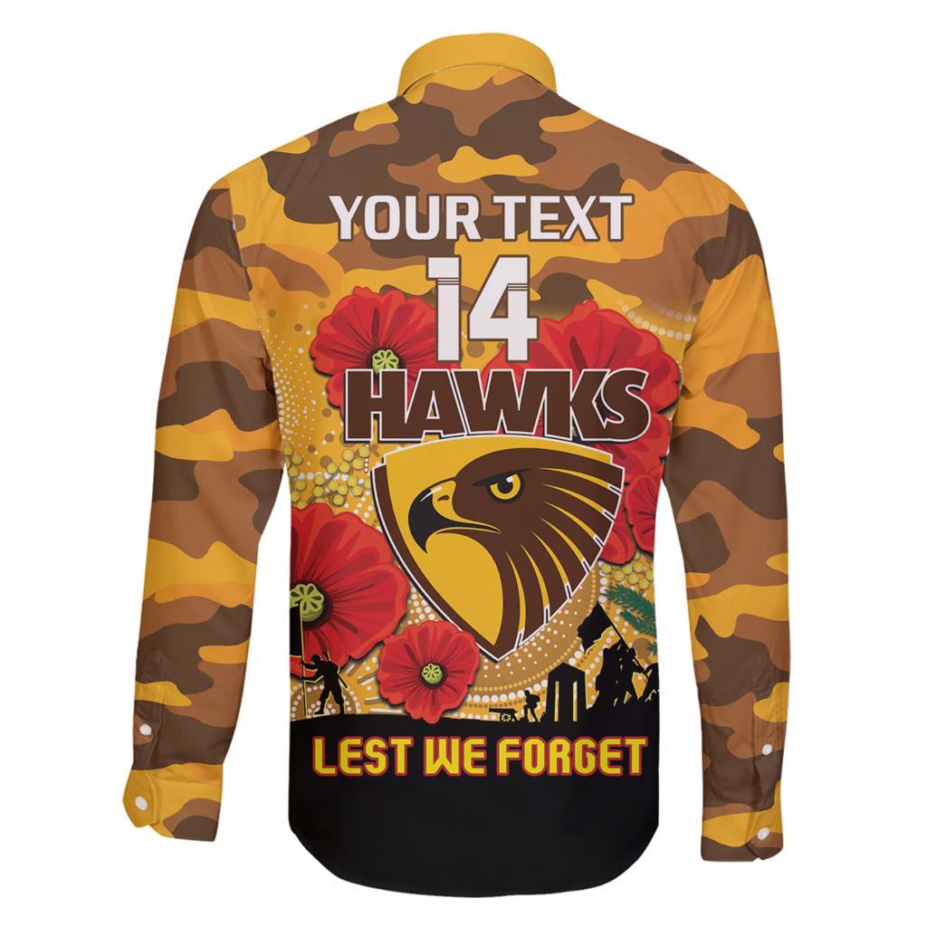 Custom Hawks Football ANZAC Family Matching Summer Maxi Dress and Hawaiian Shirt Gallipoli Camouflage With Poppies