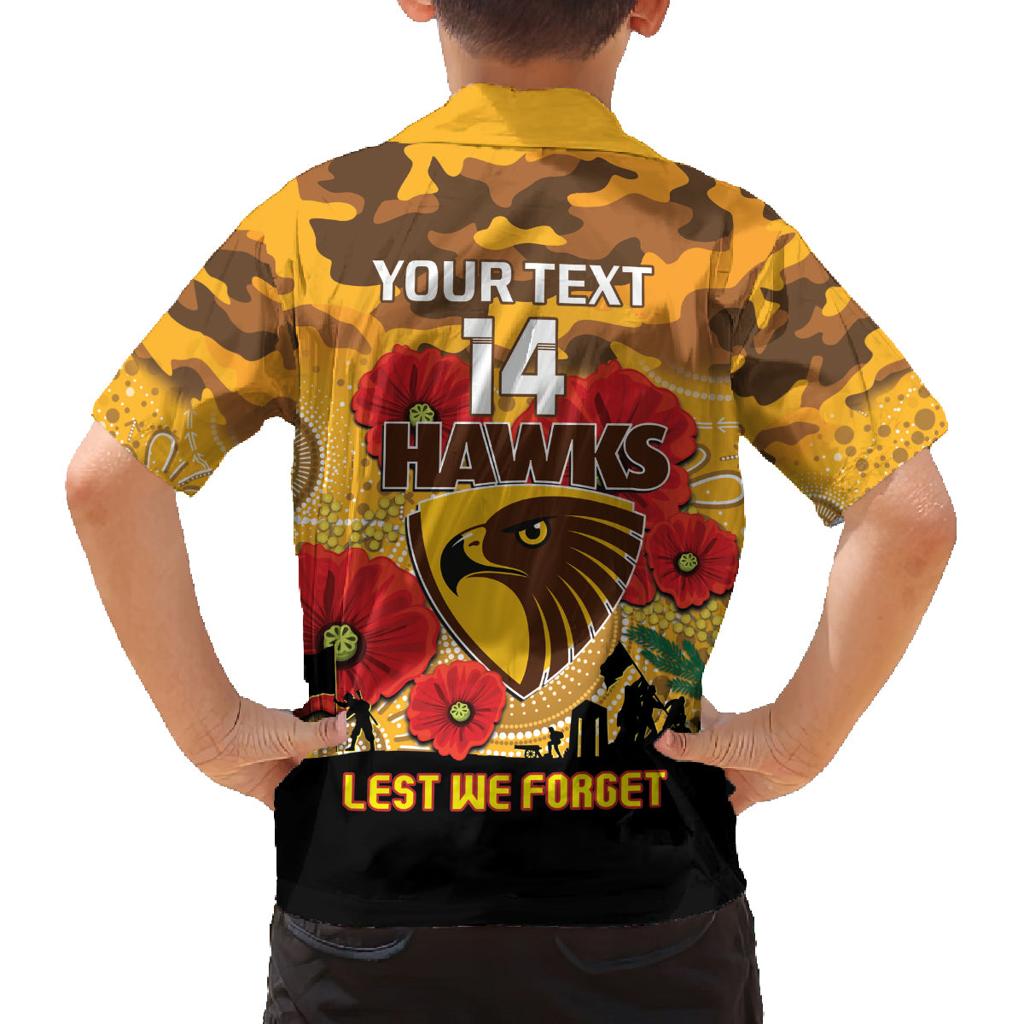 Custom Hawks Football ANZAC Family Matching Tank Maxi Dress and Hawaiian Shirt Gallipoli Camouflage With Poppies