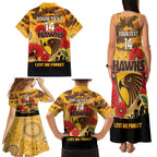 Custom Hawks Football ANZAC Family Matching Tank Maxi Dress and Hawaiian Shirt Gallipoli Camouflage With Poppies