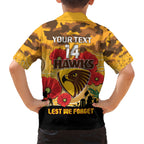 Custom Hawks Football ANZAC Kid Hawaiian Shirt Gallipoli Camouflage With Poppies