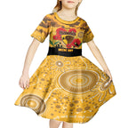 Custom Hawks Football ANZAC Kid Short Sleeve Dress Gallipoli Camouflage With Poppies