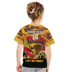 Custom Hawks Football ANZAC Kid T Shirt Gallipoli Camouflage With Poppies