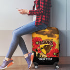 Custom Hawks Football ANZAC Luggage Cover Gallipoli Camouflage With Poppies