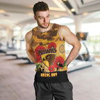 Custom Hawks Football ANZAC Men Tank Top Gallipoli Camouflage With Poppies