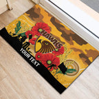 Custom Hawks Football ANZAC Rubber Doormat Gallipoli Camouflage With Poppies