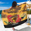 Custom Hawks Football ANZAC Sarong Gallipoli Camouflage With Poppies