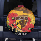 Custom Hawks Football ANZAC Spare Tire Cover Gallipoli Camouflage With Poppies