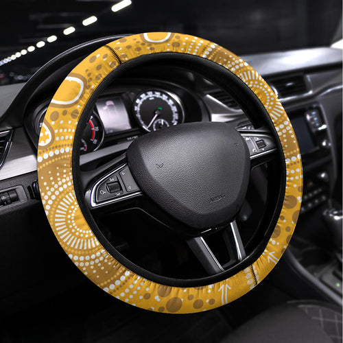 Hawks Football ANZAC Steering Wheel Cover Gallipoli Camouflage With Poppies
