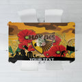 Custom Hawks Football ANZAC Tablecloth Gallipoli Camouflage With Poppies