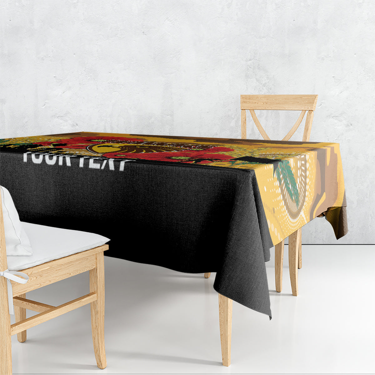 Custom Hawks Football ANZAC Tablecloth Gallipoli Camouflage With Poppies