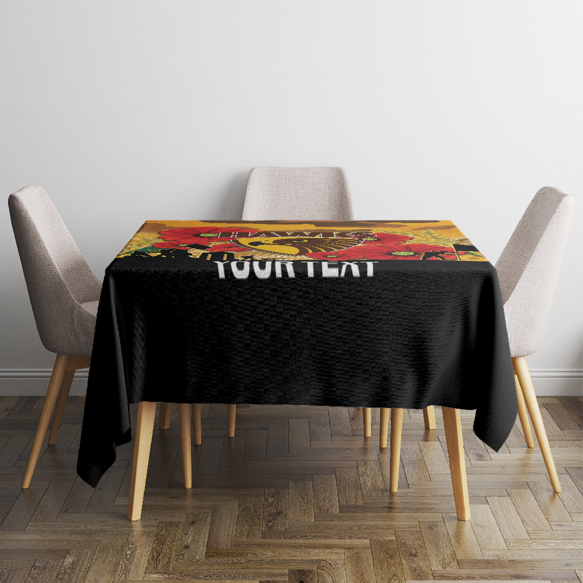Custom Hawks Football ANZAC Tablecloth Gallipoli Camouflage With Poppies