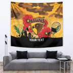 Custom Hawks Football ANZAC Tapestry Gallipoli Camouflage With Poppies