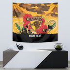 Custom Hawks Football ANZAC Tapestry Gallipoli Camouflage With Poppies