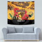Custom Hawks Football ANZAC Tapestry Gallipoli Camouflage With Poppies