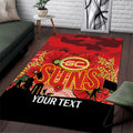 Custom Suns Football ANZAC Area Rug Gallipoli Camouflage With Poppies
