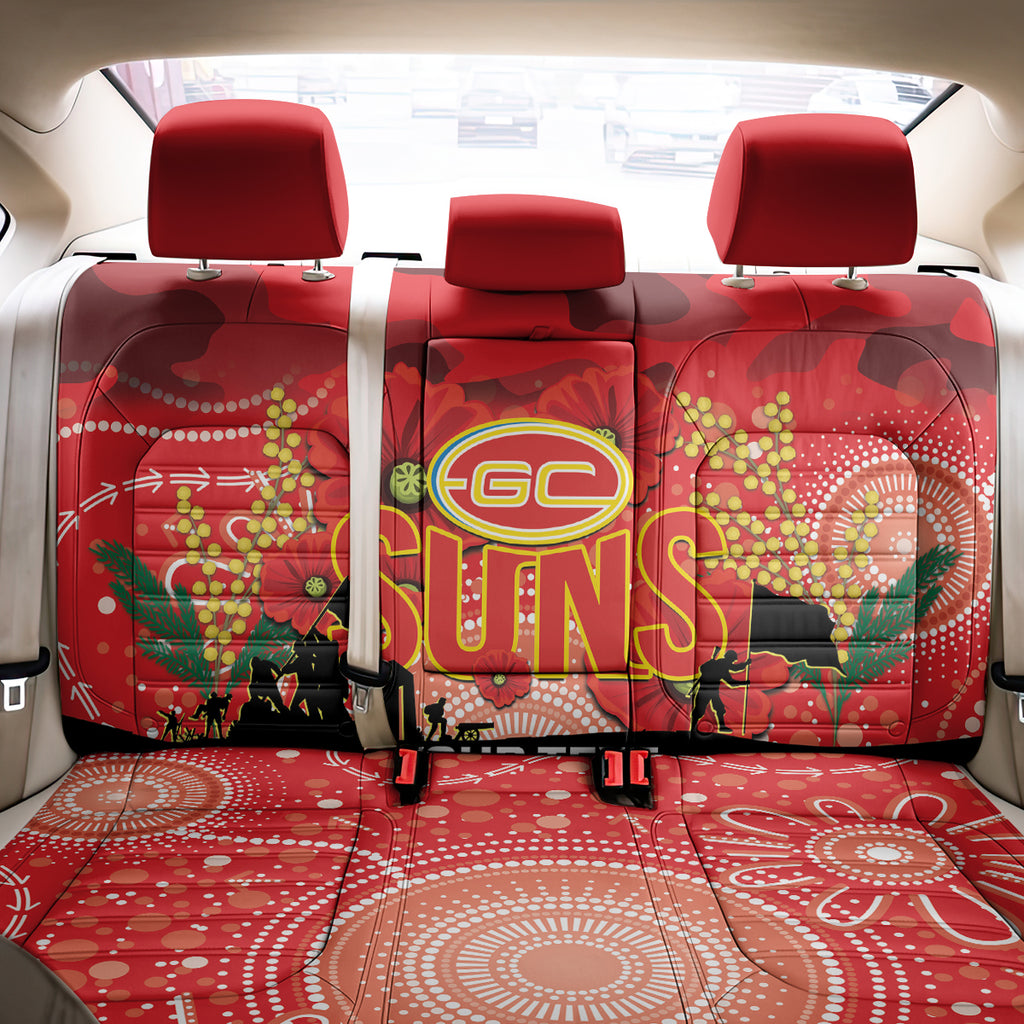 Custom Suns Football ANZAC Back Car Seat Cover Gallipoli Camouflage With Poppies