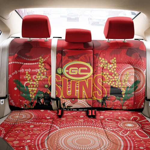 Custom Suns Football ANZAC Back Car Seat Cover Gallipoli Camouflage With Poppies