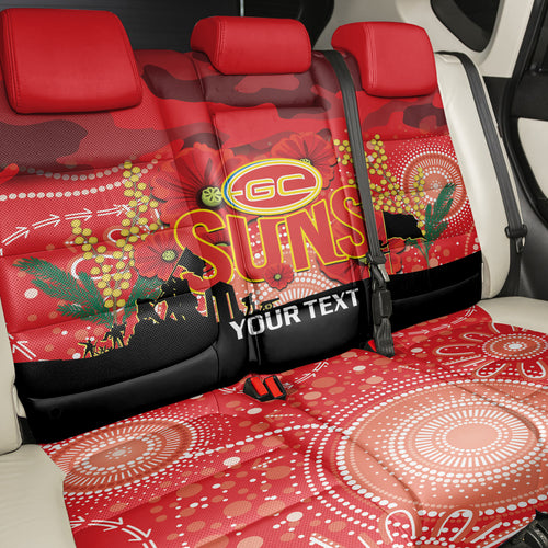 Custom Suns Football ANZAC Back Car Seat Cover Gallipoli Camouflage With Poppies