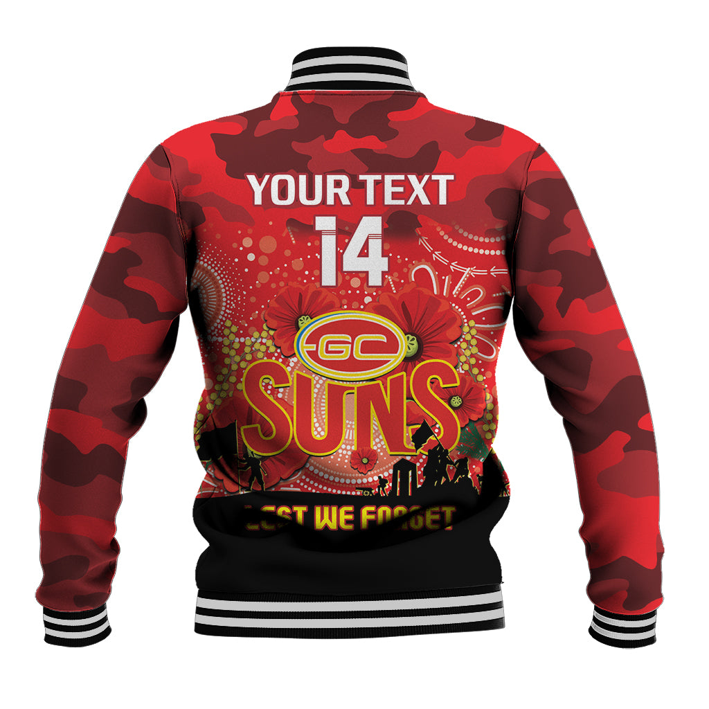 Custom Suns Football ANZAC Baseball Jacket Gallipoli Camouflage With Poppies