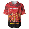 Custom Suns Football ANZAC Baseball Jersey Gallipoli Camouflage With Poppies