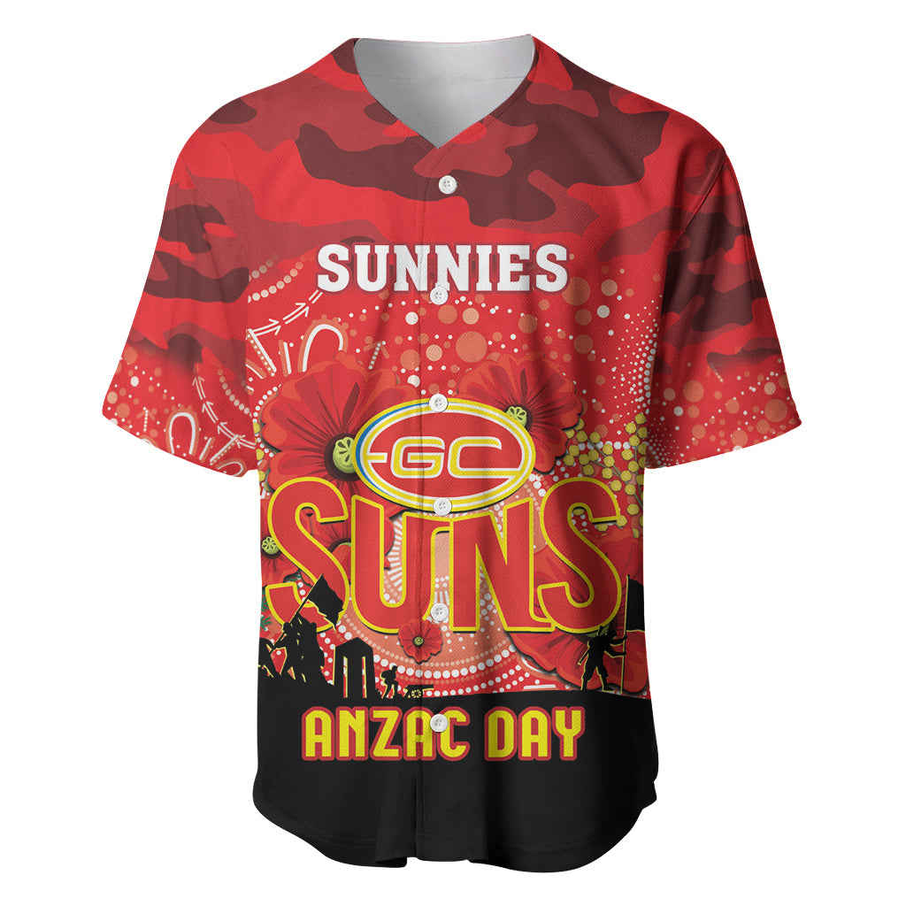 Custom Suns Football ANZAC Baseball Jersey Gallipoli Camouflage With Poppies