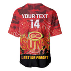 Custom Suns Football ANZAC Baseball Jersey Gallipoli Camouflage With Poppies