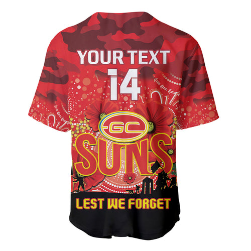 Custom Suns Football ANZAC Baseball Jersey Gallipoli Camouflage With Poppies