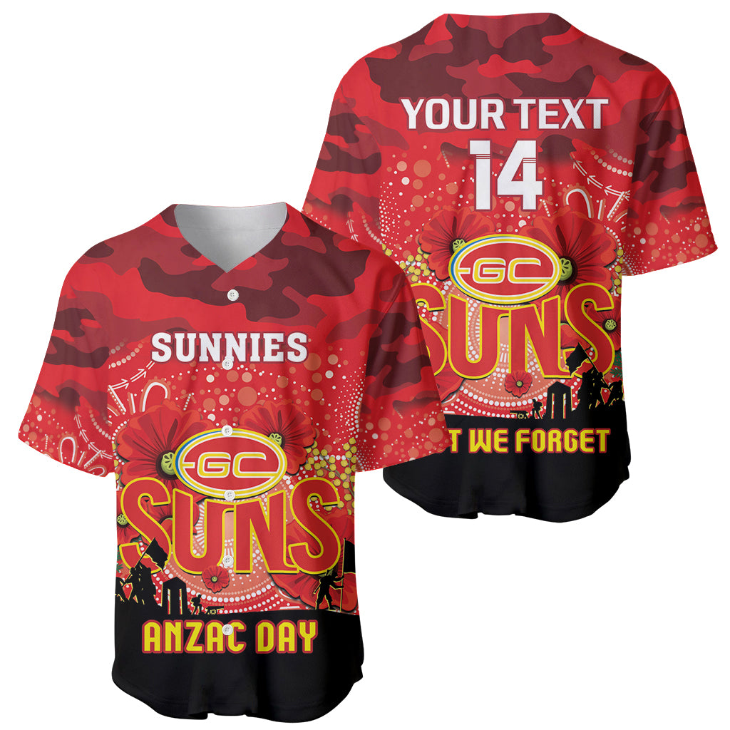 Custom Suns Football ANZAC Baseball Jersey Gallipoli Camouflage With Poppies