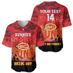 Custom Suns Football ANZAC Baseball Jersey Gallipoli Camouflage With Poppies
