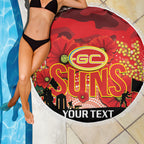 Custom Suns Football ANZAC Beach Blanket Gallipoli Camouflage With Poppies