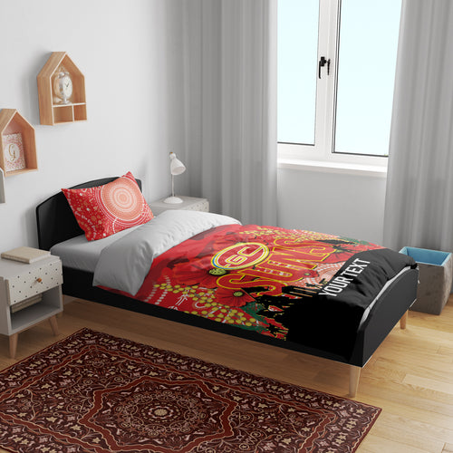 Custom Suns Football ANZAC Bedding Set Gallipoli Camouflage With Poppies