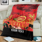 Custom Suns Football ANZAC Blanket Gallipoli Camouflage With Poppies