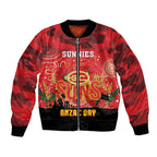 Custom Suns Football ANZAC Bomber Jacket Gallipoli Camouflage With Poppies