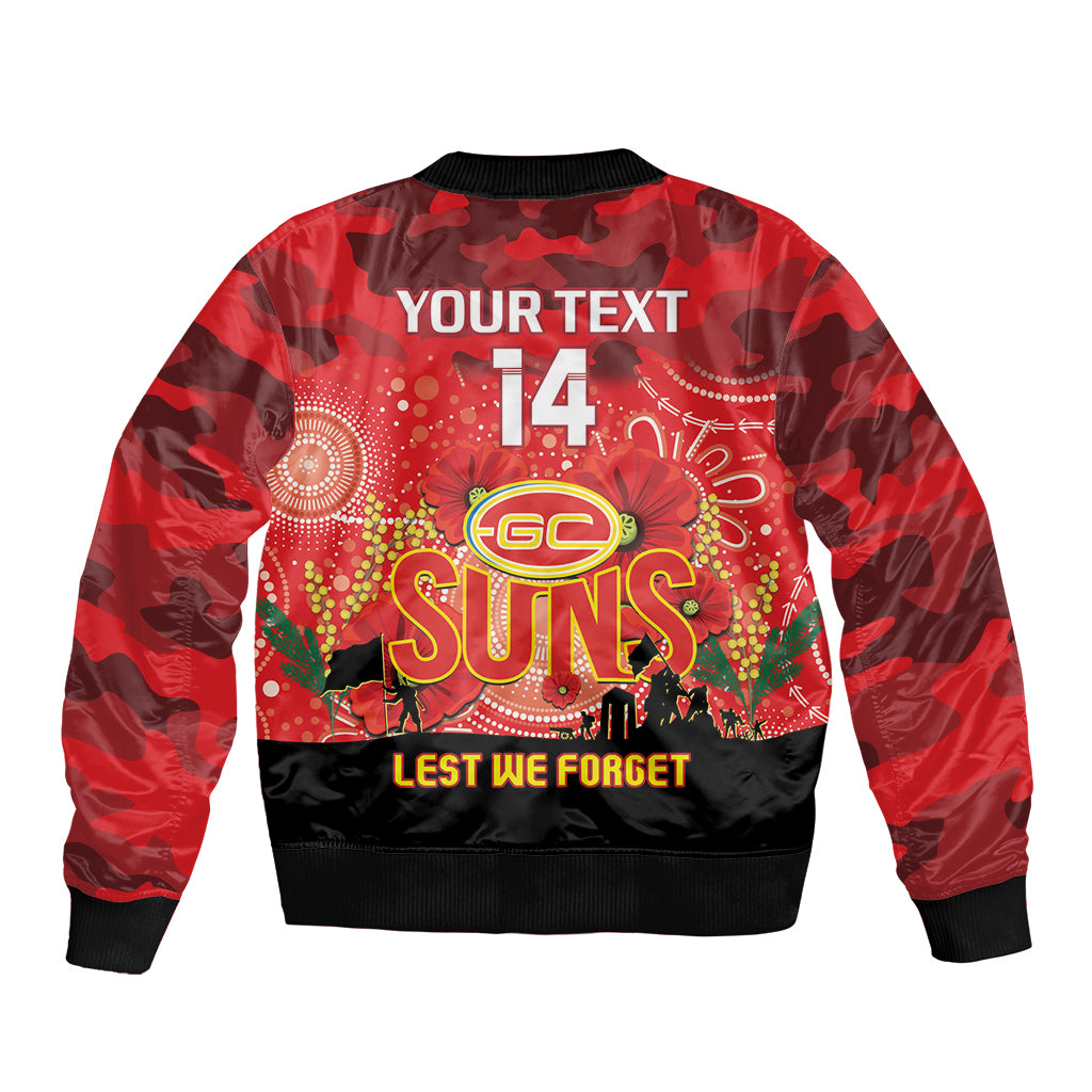 Custom Suns Football ANZAC Bomber Jacket Gallipoli Camouflage With Poppies