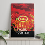 Custom Suns Football ANZAC Canvas Wall Art Gallipoli Camouflage With Poppies