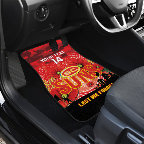 Custom Suns Football ANZAC Car Mats Gallipoli Camouflage With Poppies