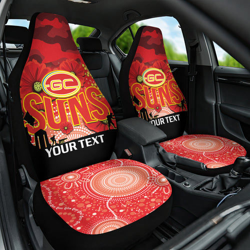 Custom Suns Football ANZAC Car Seat Cover Gallipoli Camouflage With Poppies